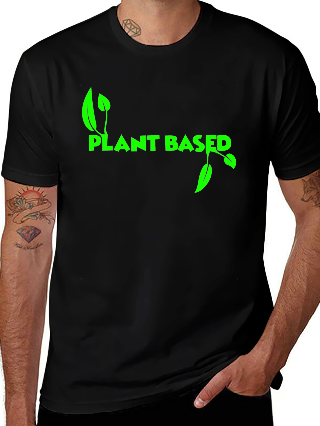 Camiseta Negra Plant Based para Hombre