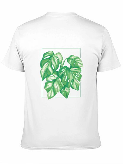 Camiseta Negra con Diseño de Monstera Tropical