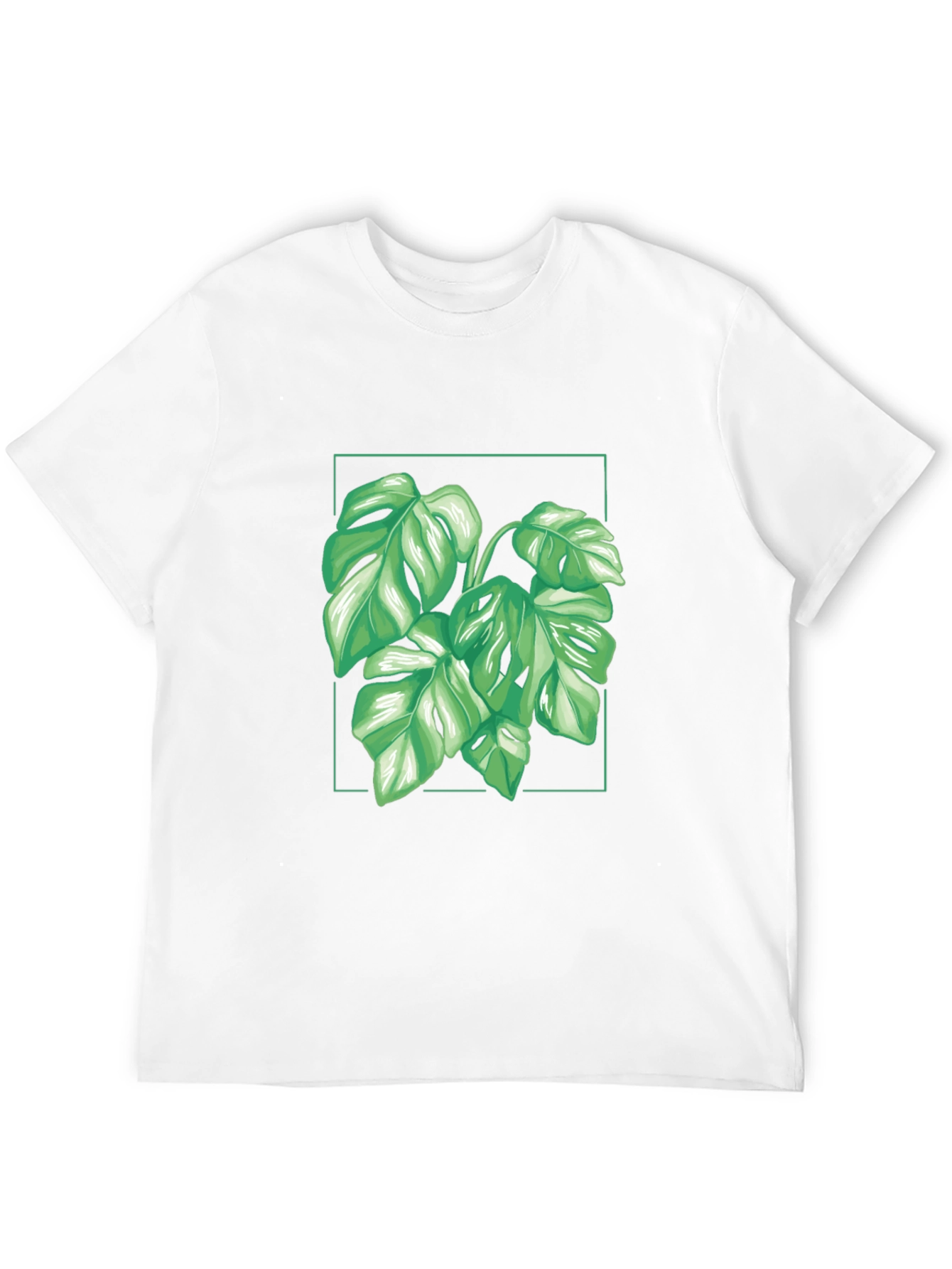 Camiseta Negra con Diseño de Monstera Tropical