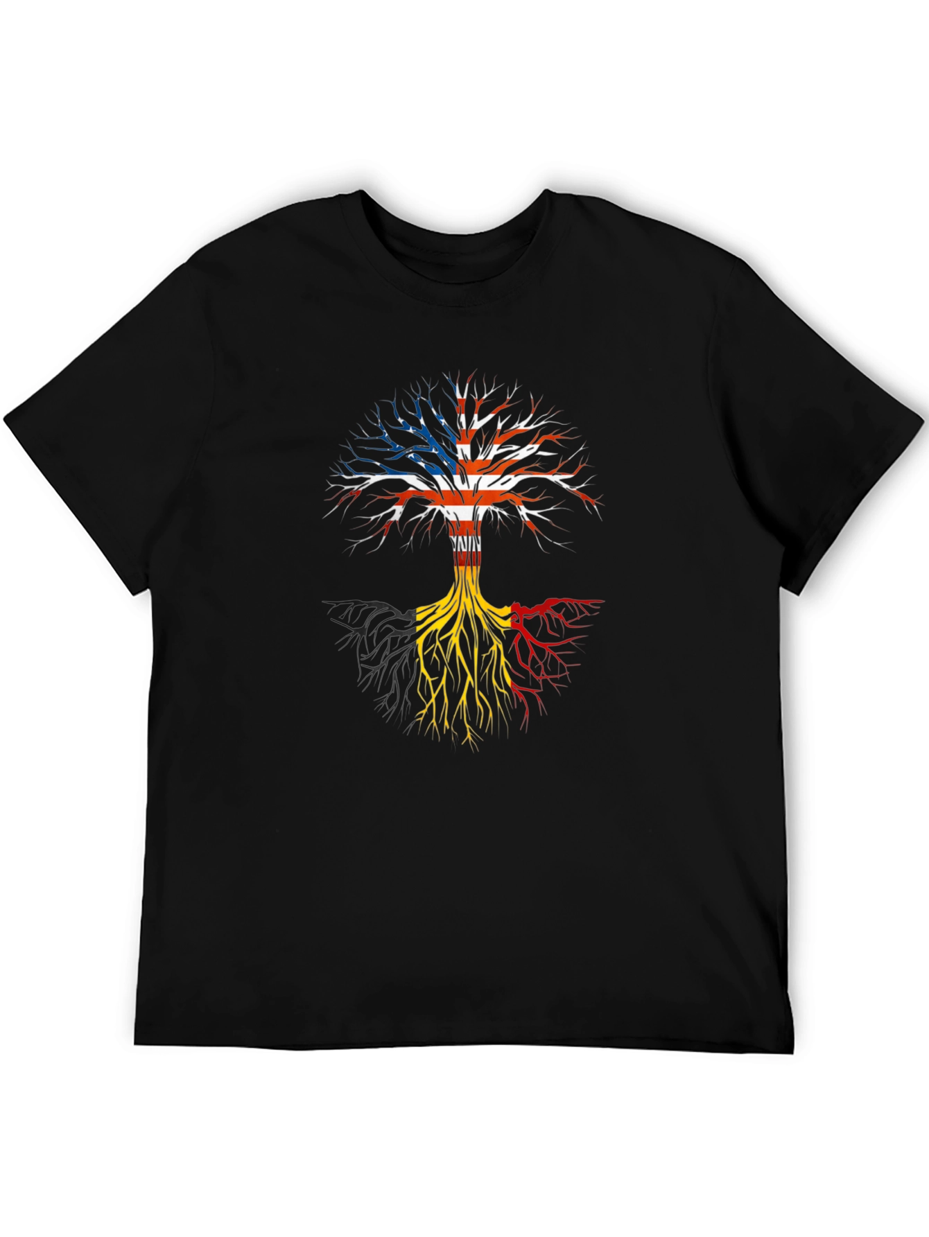 Camiseta Hombre Diseño Árbol Raíces USA Bélgica