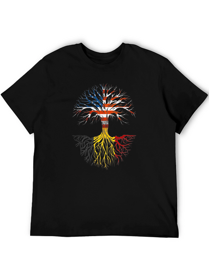 Camiseta Hombre Diseño Árbol Raíces USA Bélgica