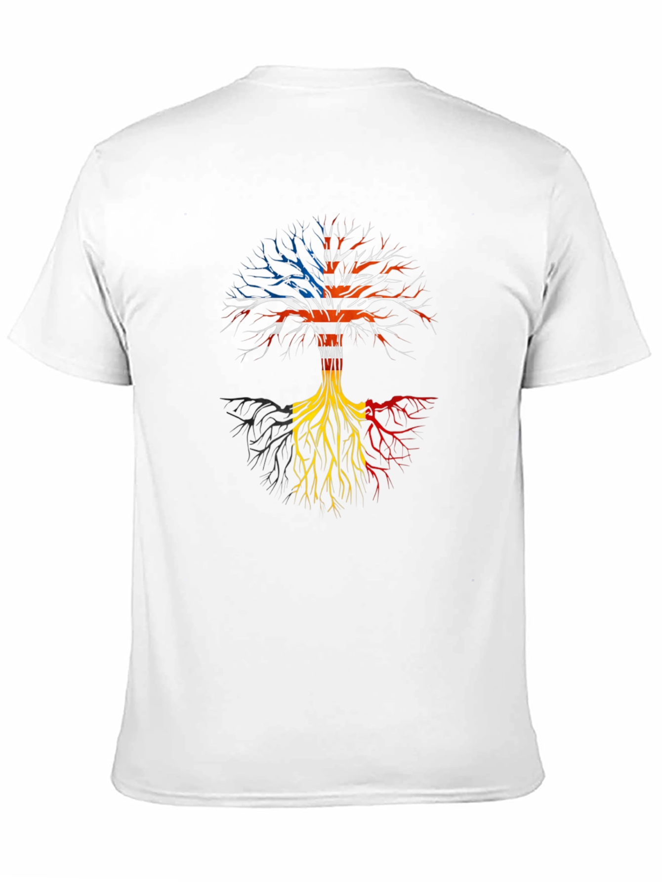 Camiseta Hombre Diseño Árbol Raíces USA Bélgica