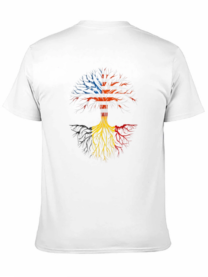 Camiseta Hombre Diseño Árbol Raíces USA Bélgica