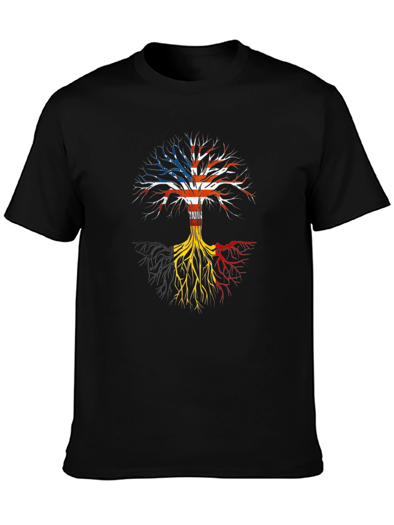 Camiseta Hombre Diseño Árbol Raíces USA Bélgica