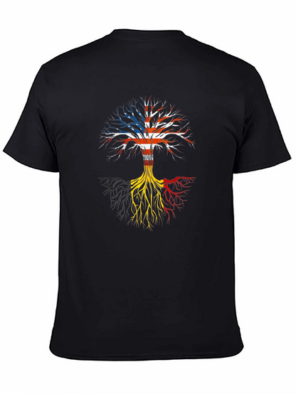 Camiseta Hombre Diseño Árbol Raíces USA Bélgica