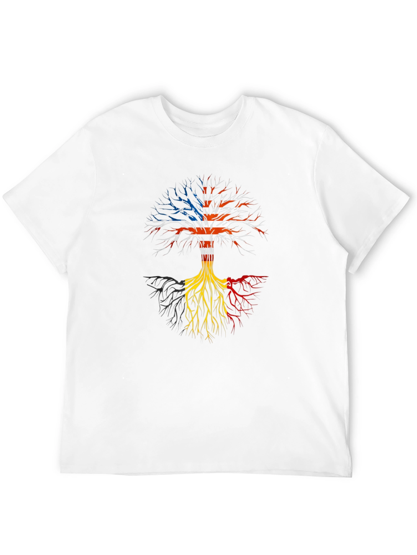 Camiseta Hombre Diseño Árbol Raíces USA Bélgica