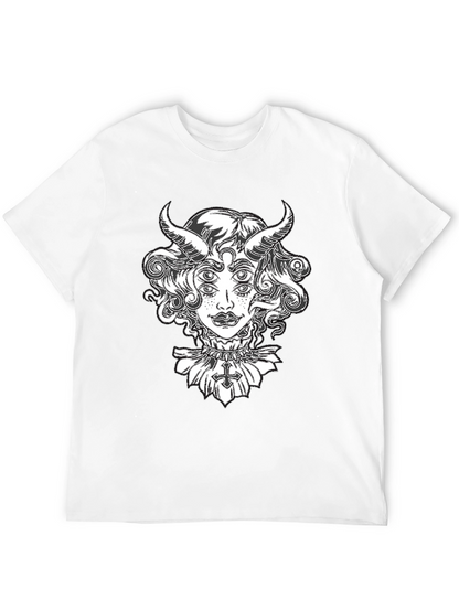 Camiseta Negra con Diseño Gráfico de Diablo