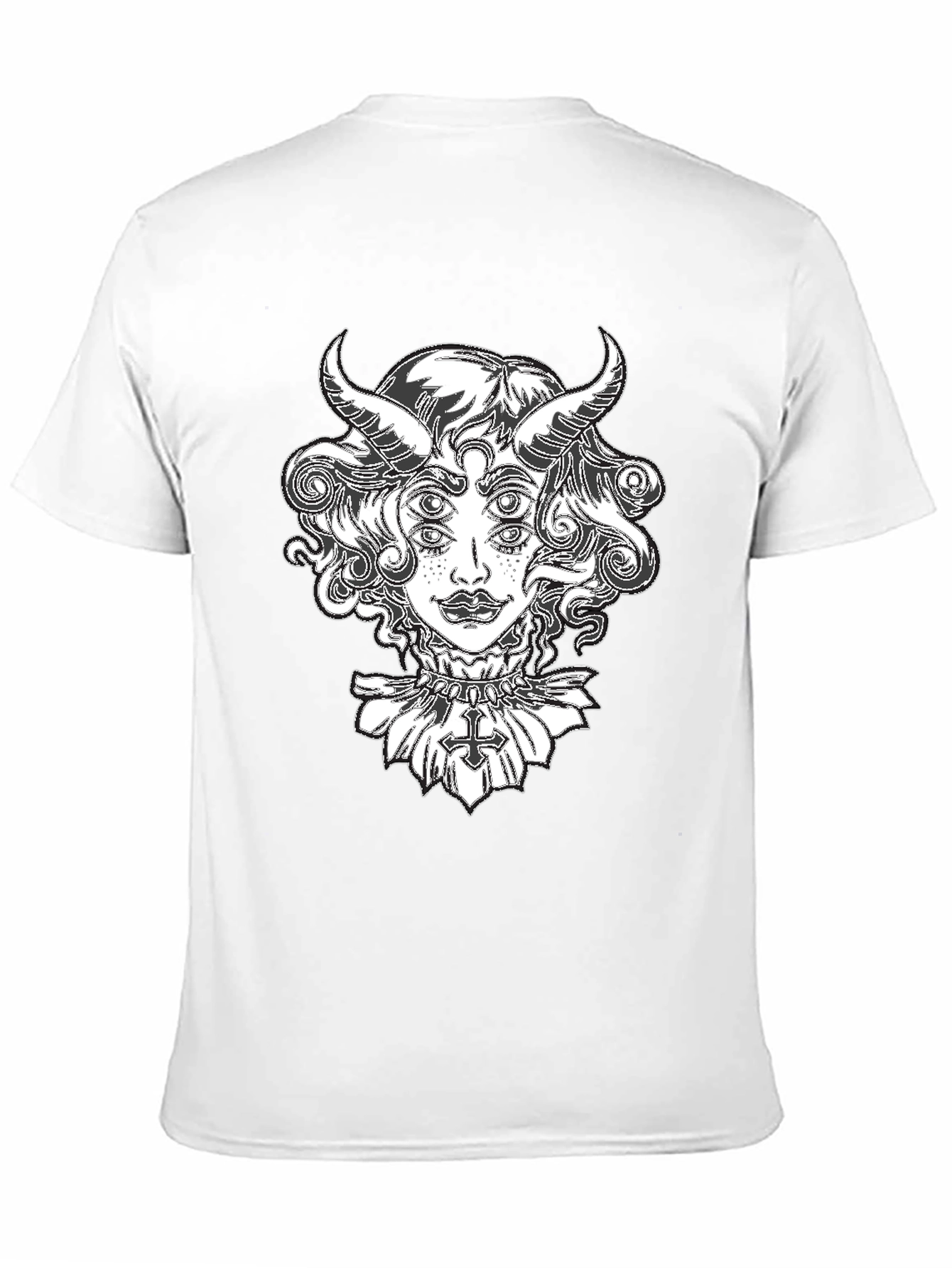 Camiseta Negra con Diseño Gráfico de Diablo