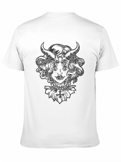 Camiseta Negra con Diseño Gráfico de Diablo