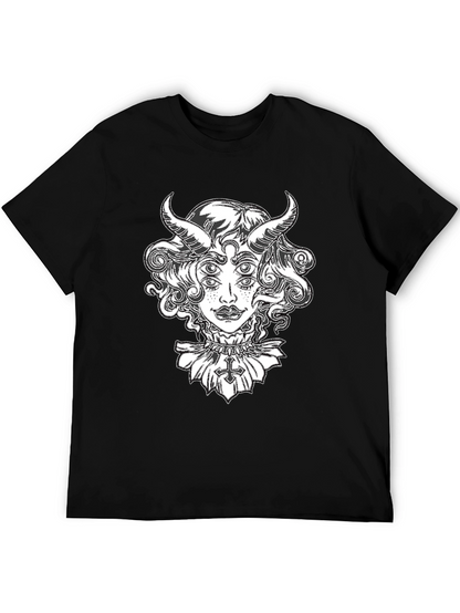 Camiseta Negra con Diseño Gráfico de Diablo