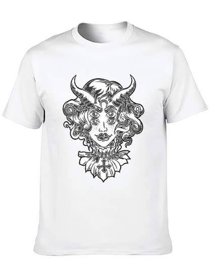 Camiseta Negra con Diseño Gráfico de Diablo