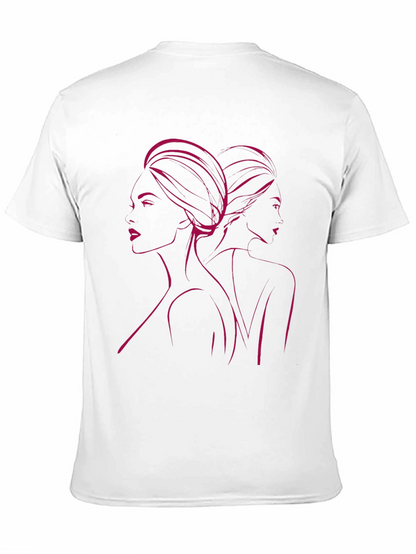 Camiseta Negra con Diseño de Siluetas Femeninas