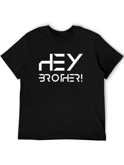 Camiseta Negra con Estampa Hey Brother!