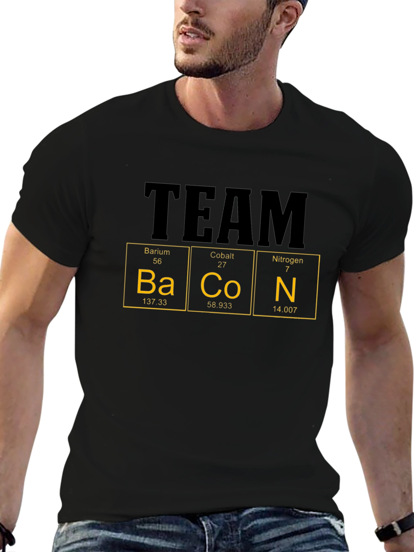 Camiseta Hombre Team Bacon - Tabla Periódica Divertida