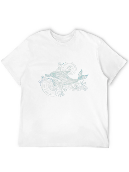 Camiseta Negra con Delfín Artístico