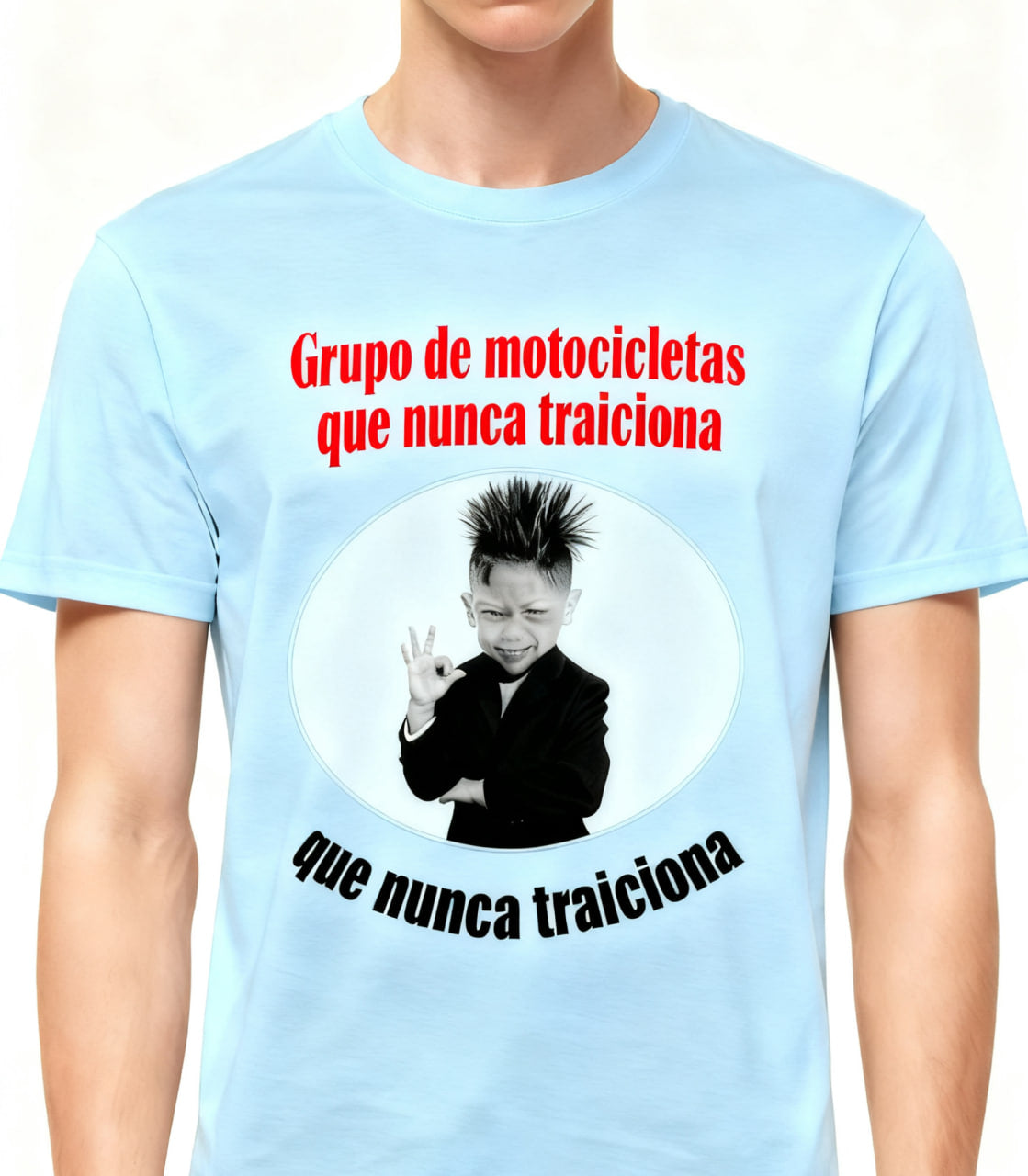 Camiseta “Grupo de Motocicletas Que Nunca Traiciona” Punk Niño