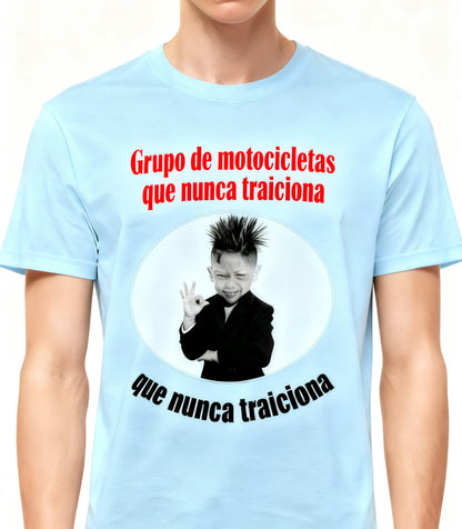 Camiseta “Grupo de Motocicletas Que Nunca Traiciona” Punk Niño