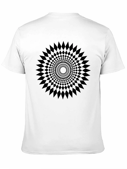 Camiseta Negra con Diseño Geométrico Circular