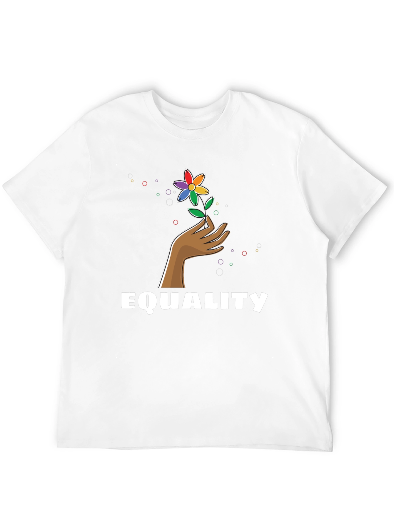 Camiseta Negra Igualdad con Diseño Floral LGBT