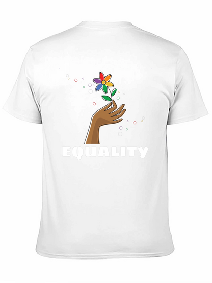 Camiseta Negra Igualdad con Diseño Floral LGBT