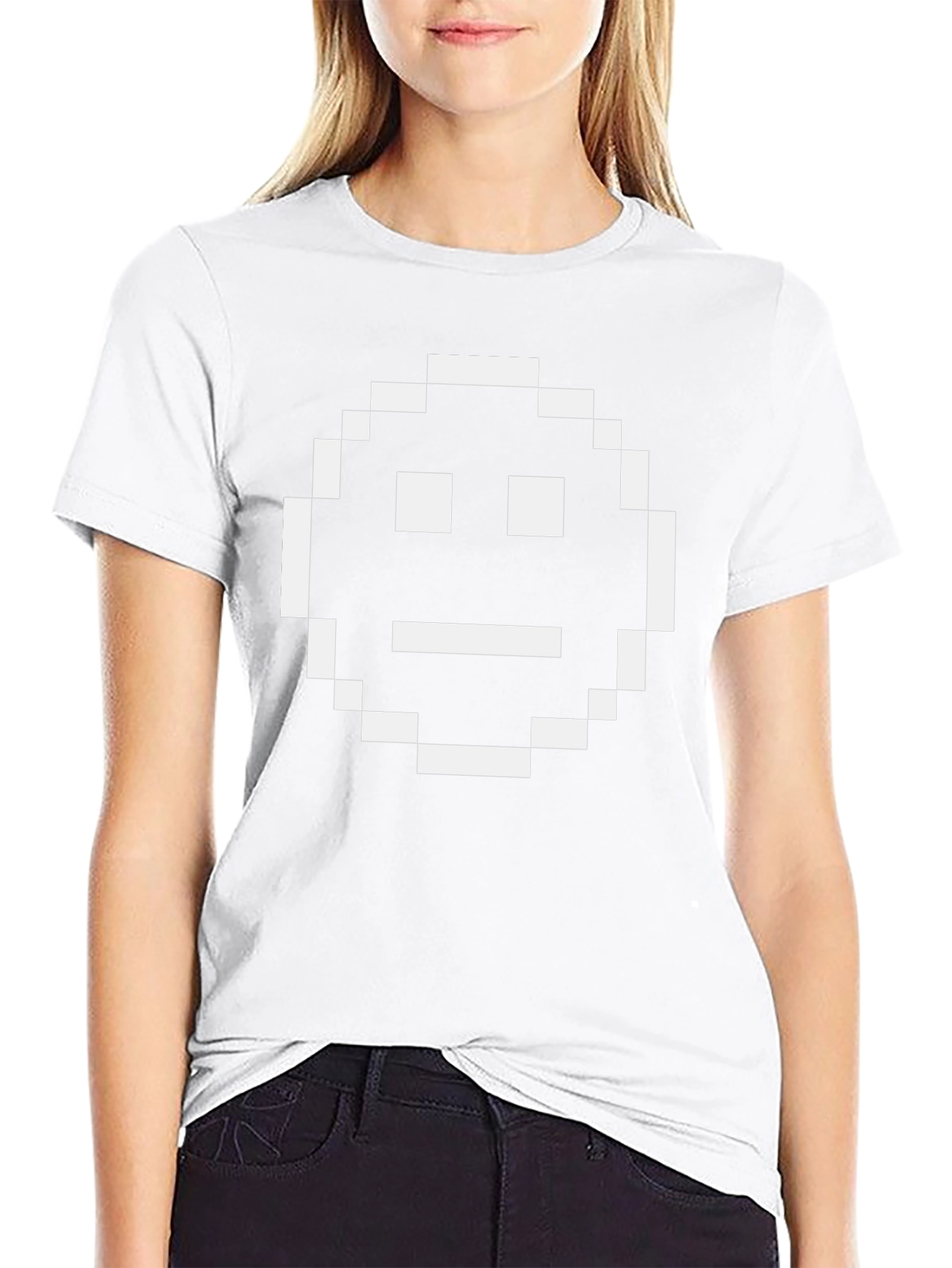 Camiseta Hombre Pixel Art Emoticono Divertido