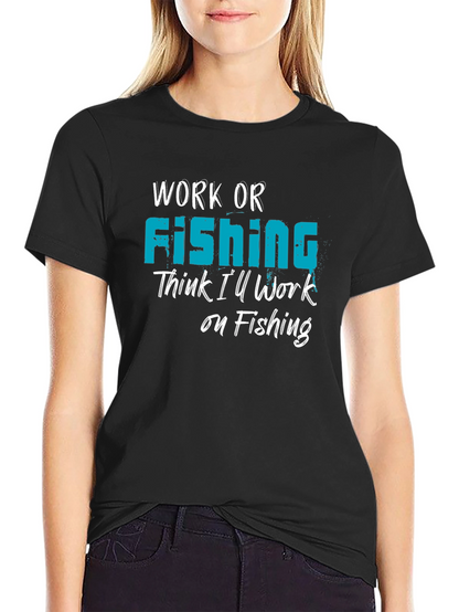 Camiseta Negra Work or Fishing