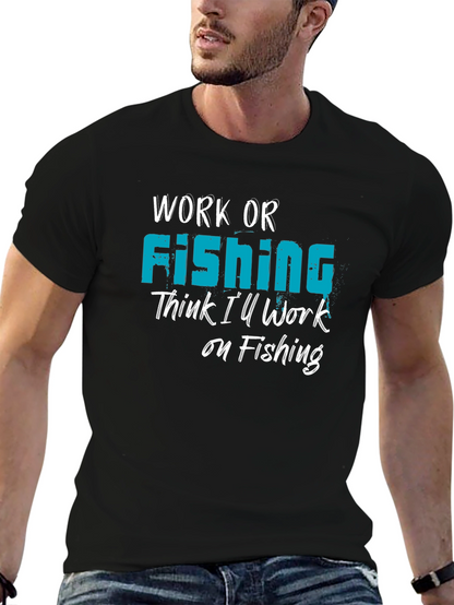 Camiseta Negra Work or Fishing
