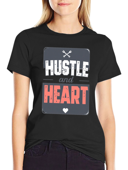 Camiseta Negra Hustle and Heart para Hombre