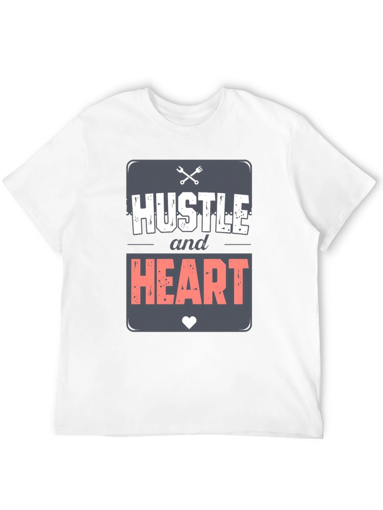 Camiseta Negra Hustle and Heart para Hombre