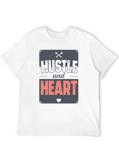 Camiseta Negra Hustle and Heart para Hombre