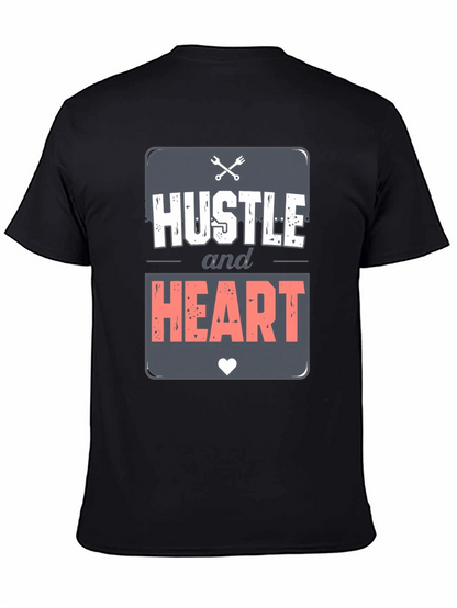 Camiseta Negra Hustle and Heart para Hombre