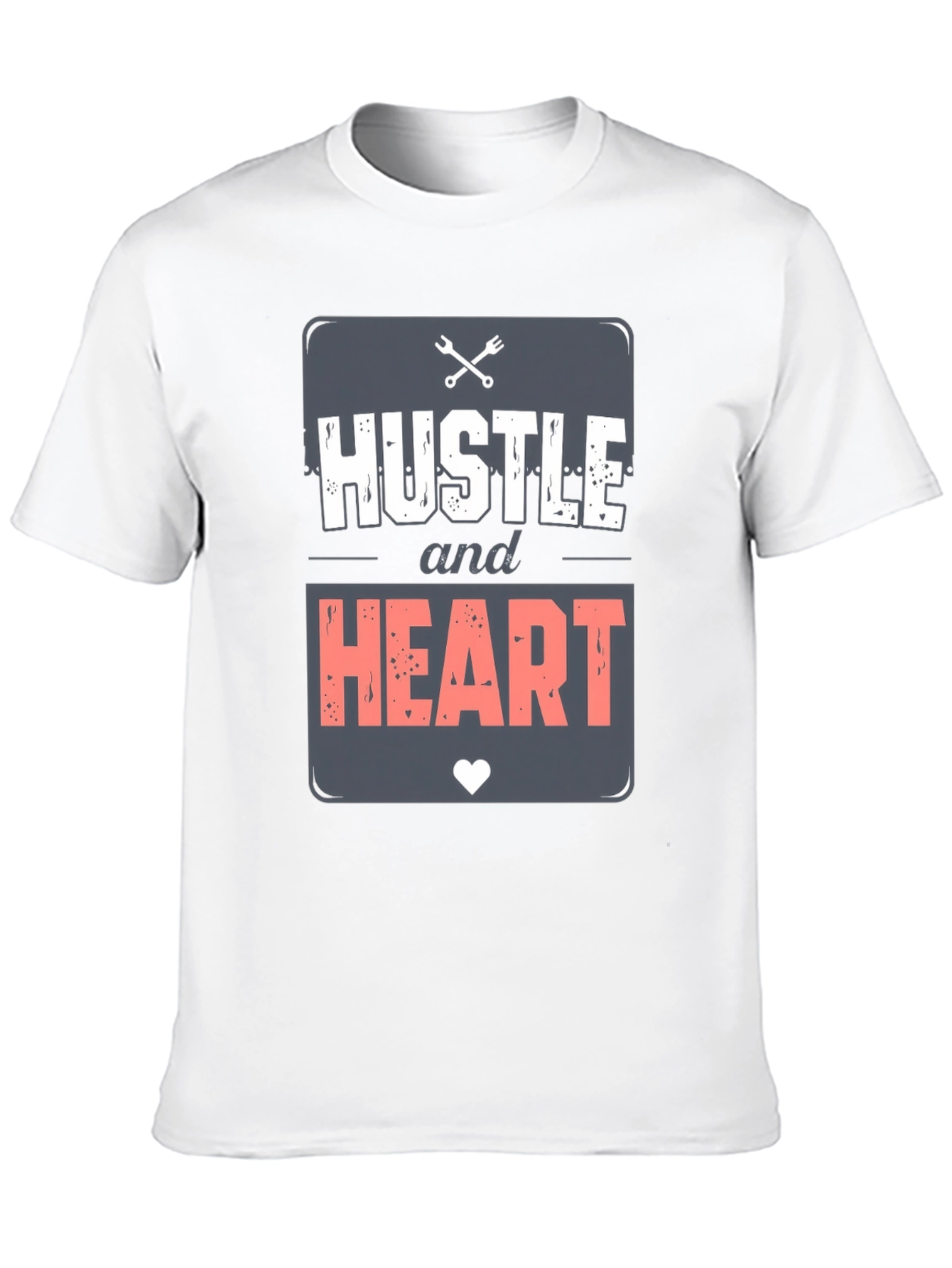 Camiseta Negra Hustle and Heart para Hombre