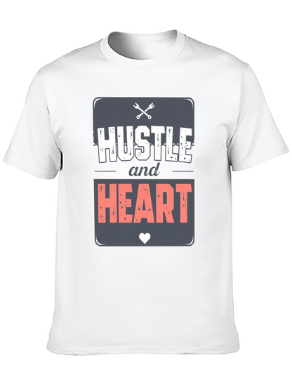 Camiseta Negra Hustle and Heart para Hombre