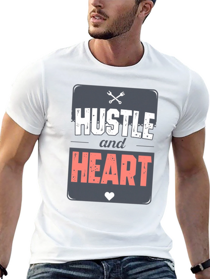 Camiseta Negra Hustle and Heart para Hombre