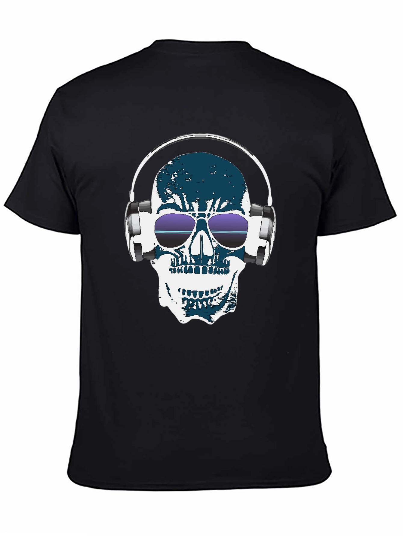 Camiseta Negra con Calavera DJ