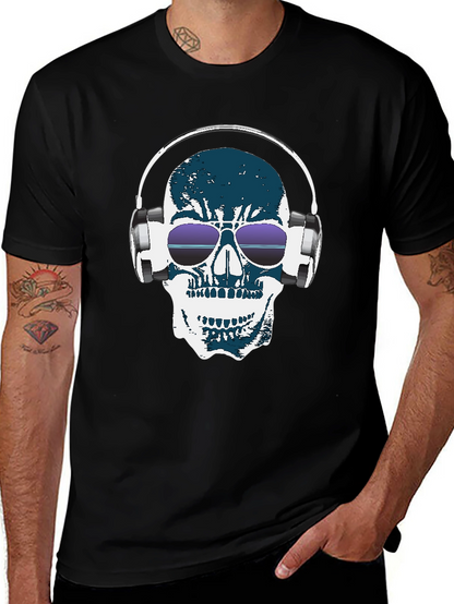 Camiseta Negra con Calavera DJ