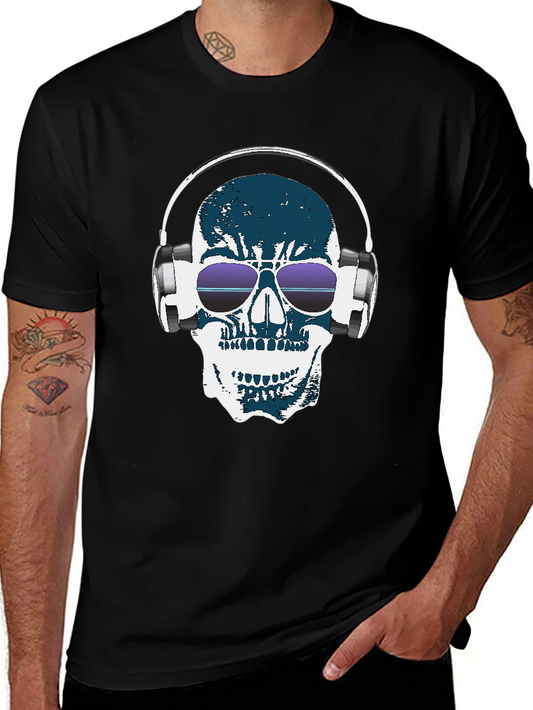 Camiseta Negra con Calavera DJ