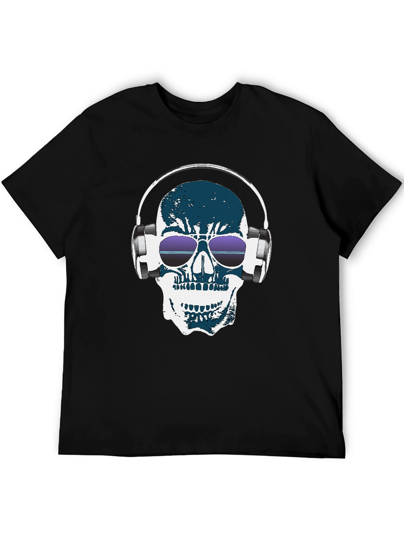 Camiseta Negra con Calavera DJ