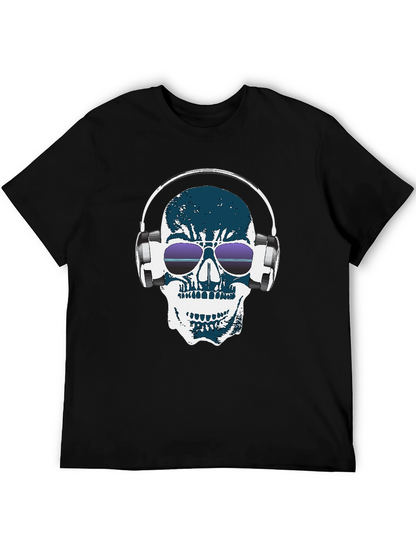 Camiseta Negra con Calavera DJ
