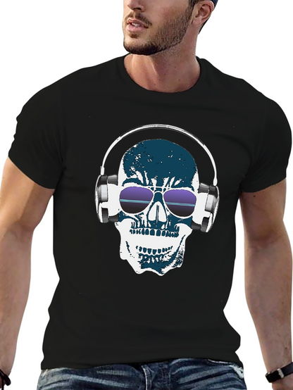 Camiseta Negra con Calavera DJ