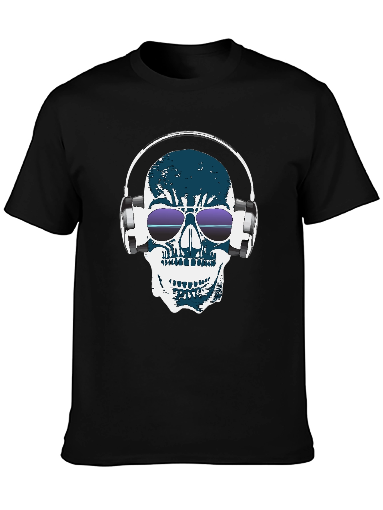 Camiseta Negra con Calavera DJ