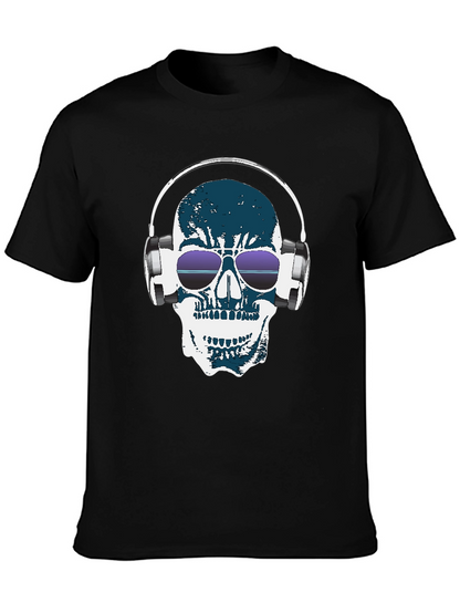 Camiseta Negra con Calavera DJ