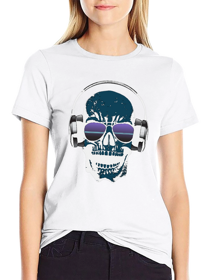 Camiseta Negra con Calavera DJ