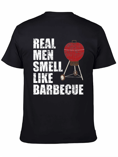 Camiseta Hombre Real Men Smell Like Barbecue