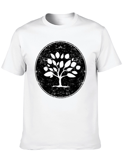 Camiseta Negra con Diseño de Árbol Circular