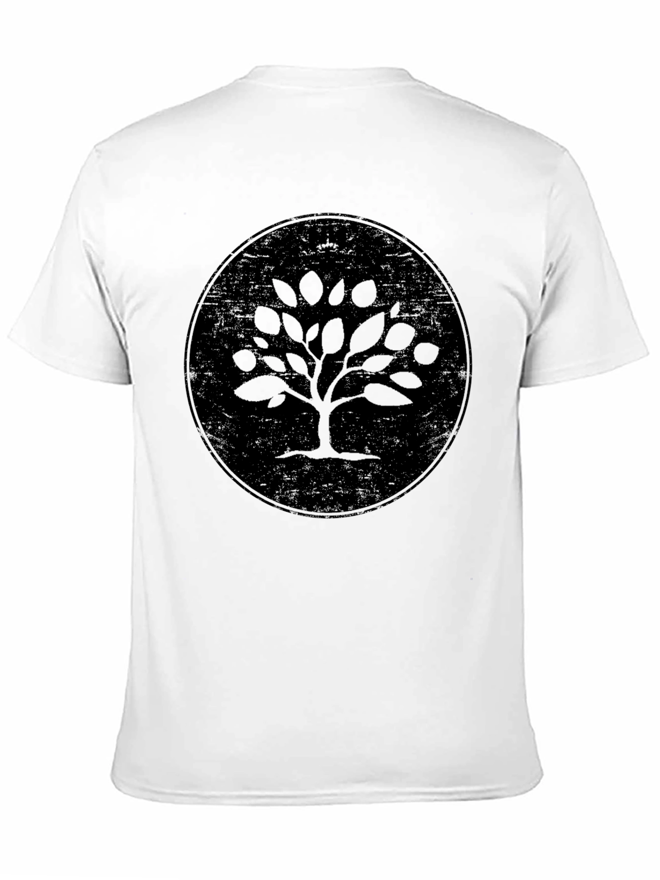 Camiseta Negra con Diseño de Árbol Circular