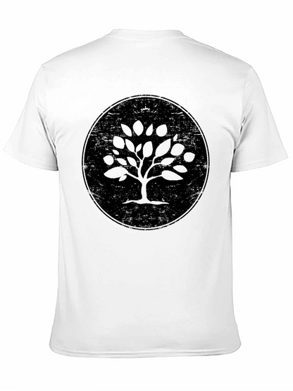 Camiseta Negra con Diseño de Árbol Circular