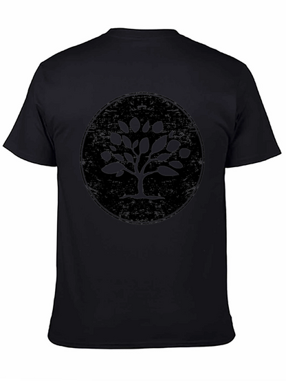 Camiseta Negra con Diseño de Árbol Circular