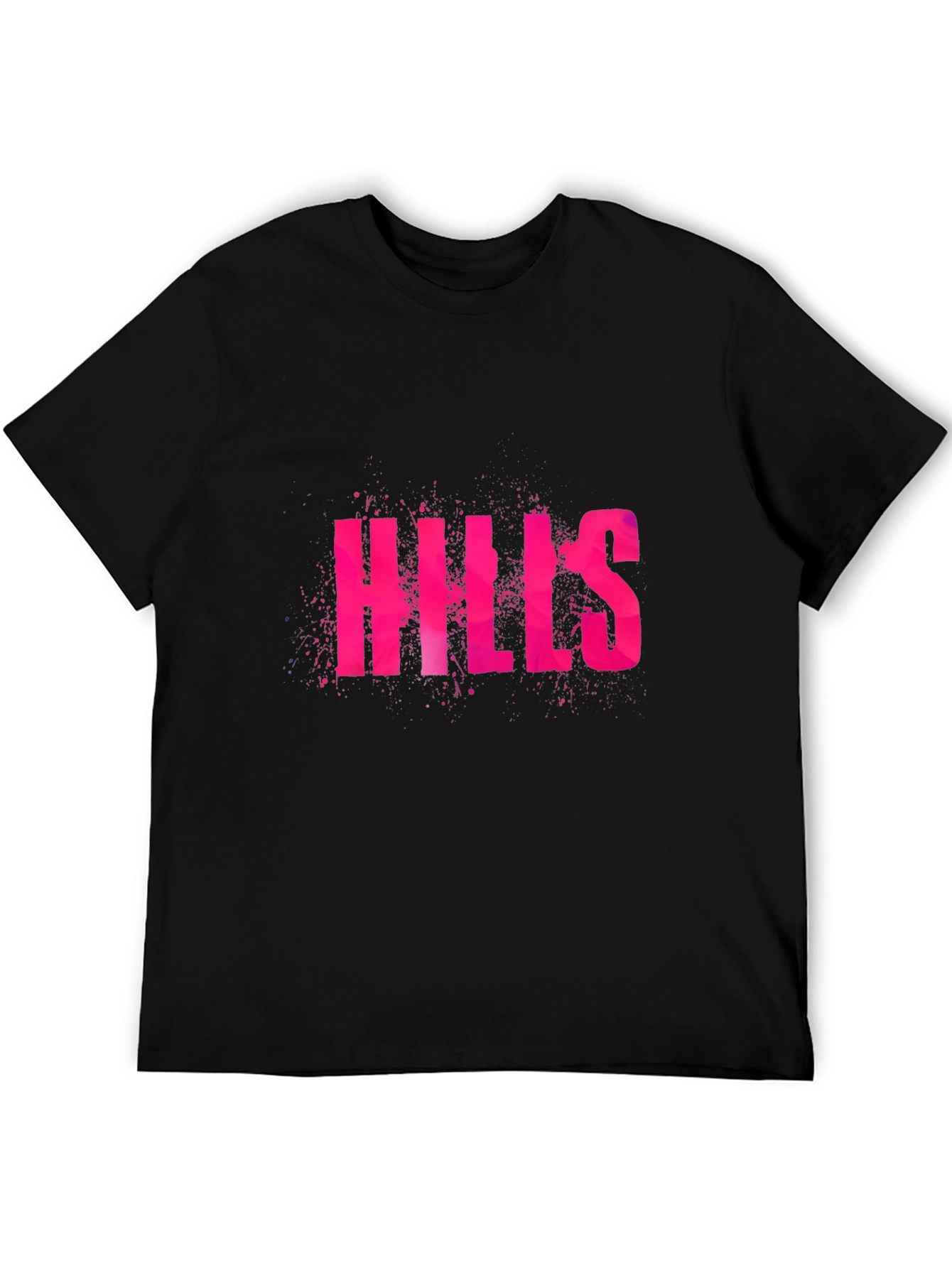 Camiseta Negra Hills Rosa con Diseño Atrevido