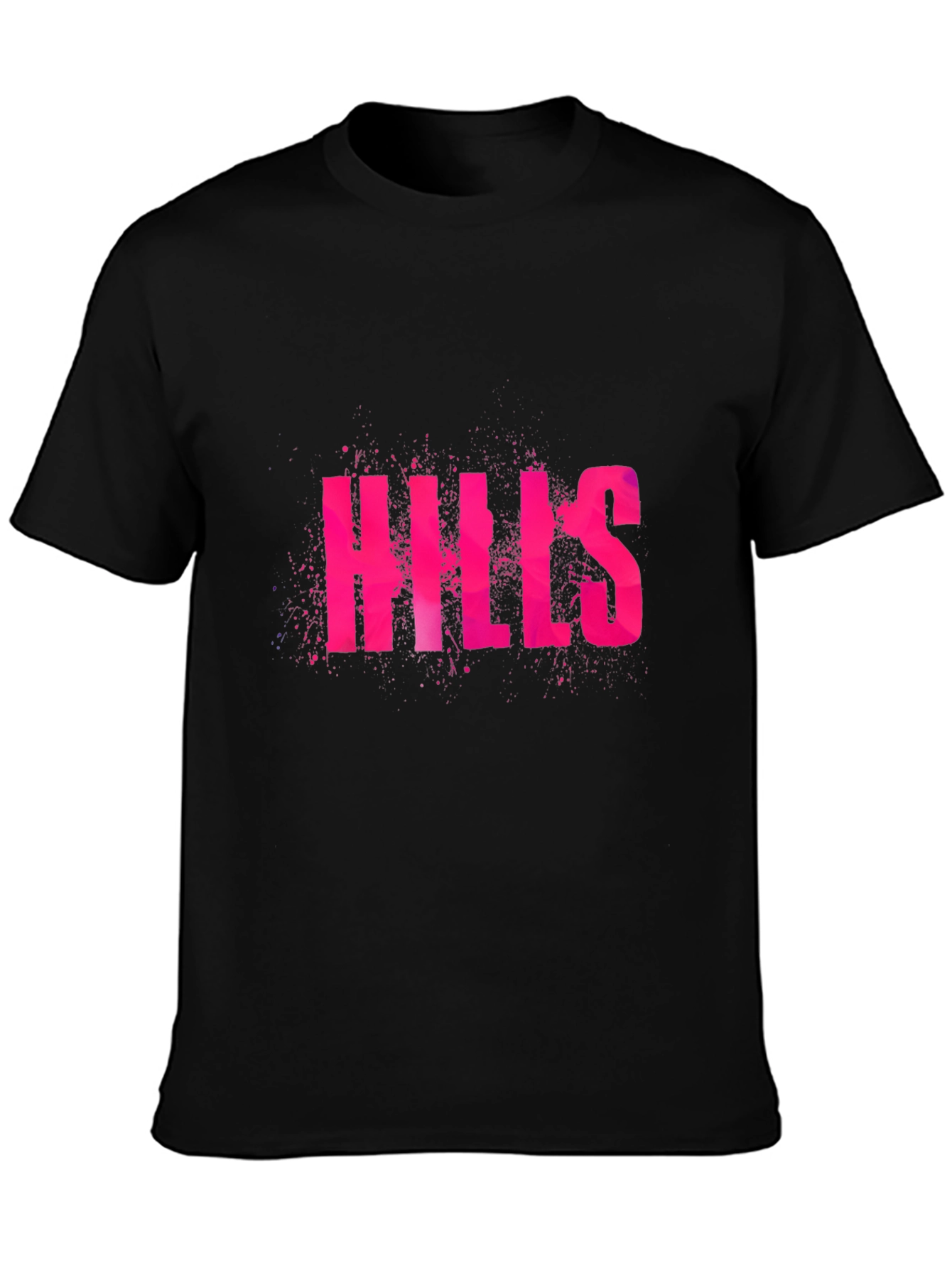 Camiseta Negra Hills Rosa con Diseño Atrevido